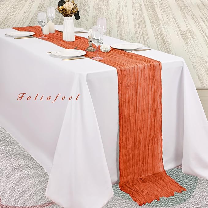 Orange Cheesecloth Table Runner 20 Pack 10FT Boho Fabric Rustic Cheese Cloth - Image 4