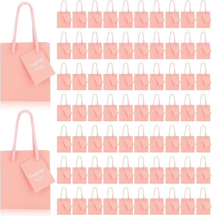 Sherr 100 Pack Mini Gift Bags Bulk, 4 x 2.75 x 4.5 Inches Paper Bags by Sherr