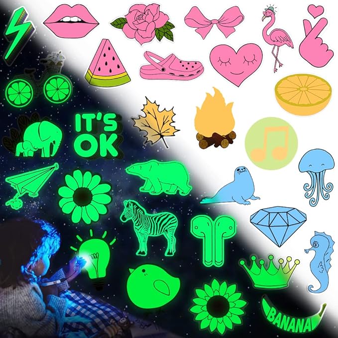 QTL Glow in The Dark Stickers for Wall Stickers for Kids Glow in Dark Stickers by QTL