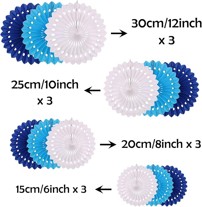ZOOYOO Hanging Paper Fans Party Decorations, Ceiling Decor - Image 2