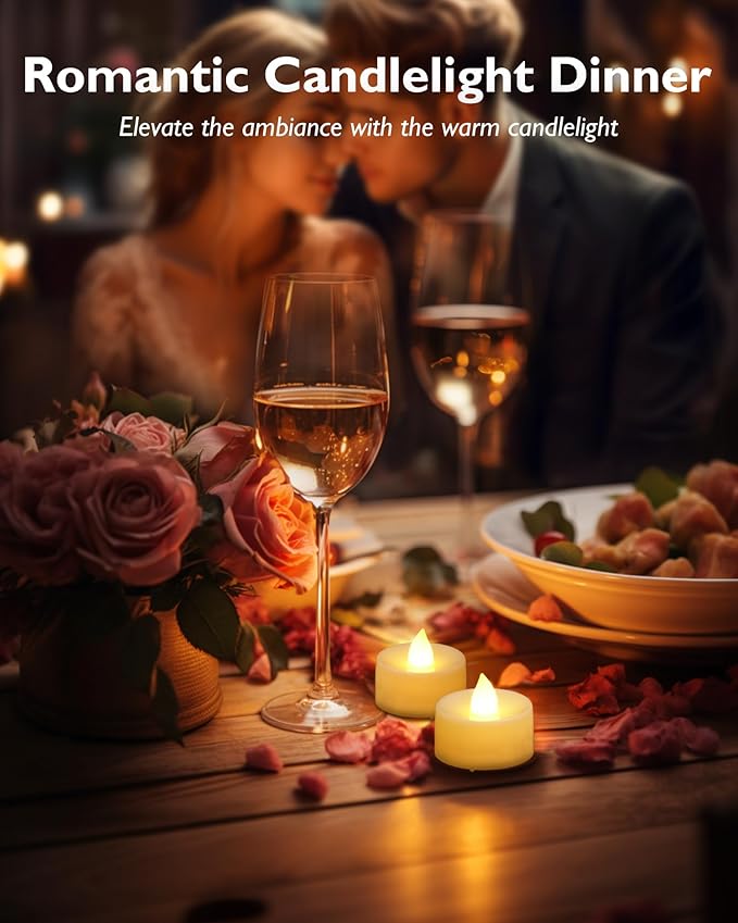 Homemory 50-Pack Flameless LED Tea Lights Candles Battery Operated, 200+Hour - Image 9
