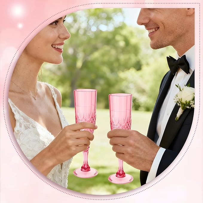 Plastic Champagne Flutes, for Weddings Bachelor Parties Toasting and Events - Image 3