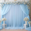 20x10 Blue Tulle Backdrop Curtains by WishCare