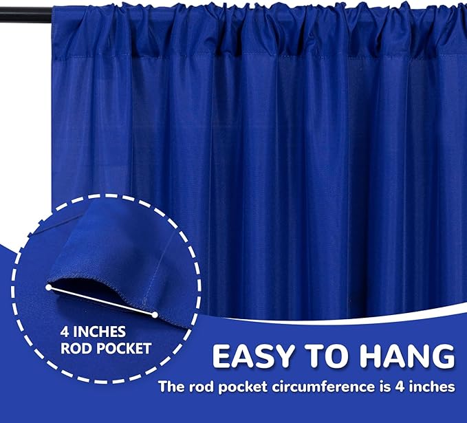 MEETSKY 10 feet x 10 feet Royal Blue Backdrop Curtains - Image 5