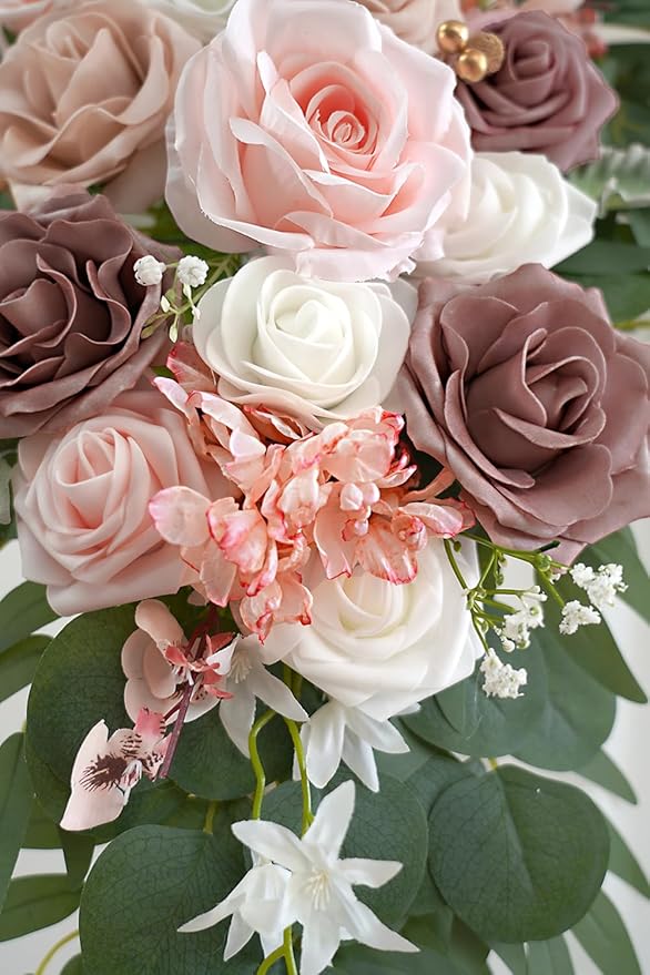 Dusty Rose Artificial Wedding Arch Flowers Kit - Image 7