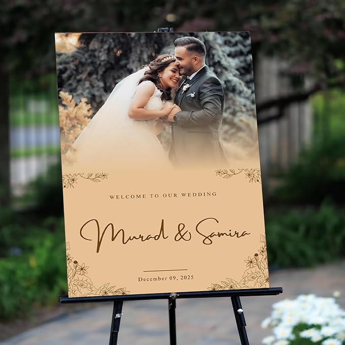 Personalized Bride & Groom Wedding Welcome Sign - Image 4