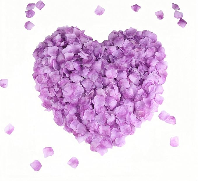 CODE FLORIST 1100 PCS Light Purple Silk Rose Petals by CODE+FLORIST