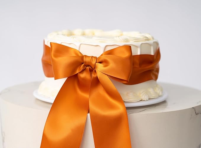 Satin Ribbon 2.5 Inch Double-Faced Ginger Polyester Ribbons 25 Yards - Image 5