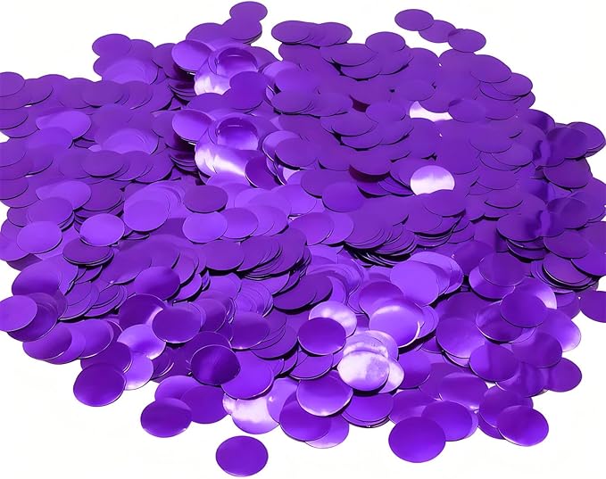 Purple Round Foil Metallic Confetti by Unknown