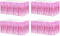 4 Pack 29x108 Inch Valentine's Day Metallic Foil Fringe Tinsel Table Skirts by Clayghsen
