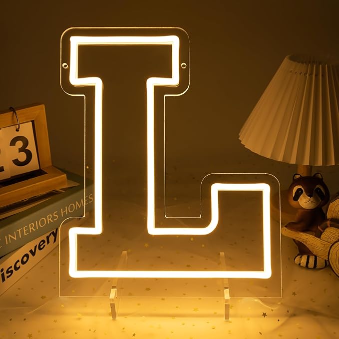 Light Up Letters L, Led Marquee Letter Lights Neon Sign, 13.9" Height by MissAudrey