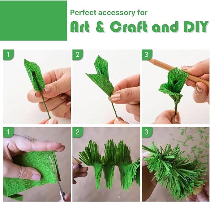 PartyWoo Dark Green Crepe Paper Streamers 4pcs 328ft Pack of Emerald Forest - Image 4