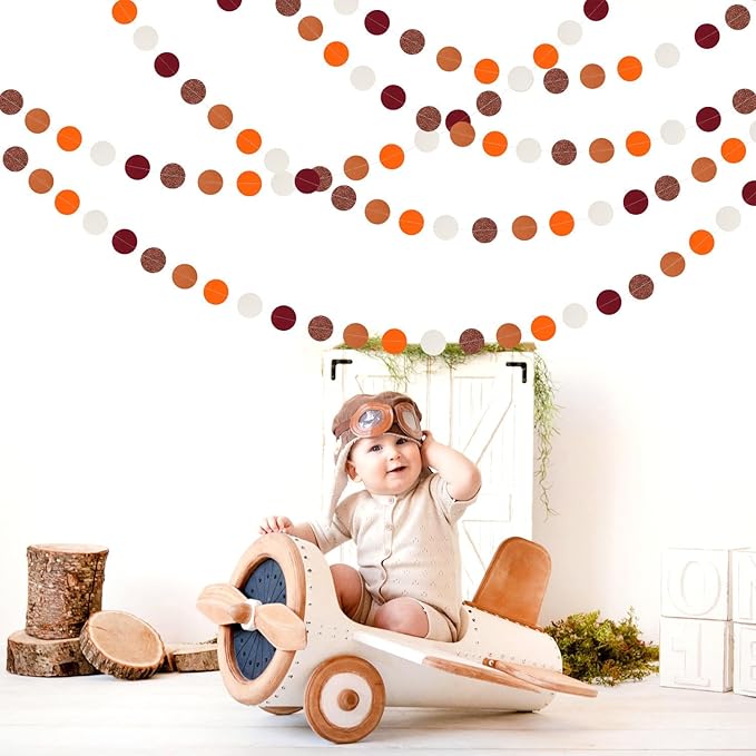 Boho Burgundy Brown-Orange Party-Decorations Streamers - 52Ft Birthday Baby - Image 7