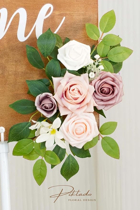 Wedding decor Welcome Sign Flower Backdrop Garland - Image 8