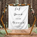 Eat, Drink and Be Married Backdrop, Custom Tapestry by DEVONDESIGN