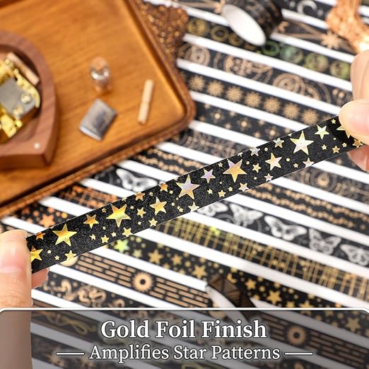36 Rolls Glow-in-The-Dark Starry Washi Tape Set - Image 4
