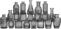 20 Pcs Black Glass Bud Vases- Set Gray Small Vases by QLOFEI