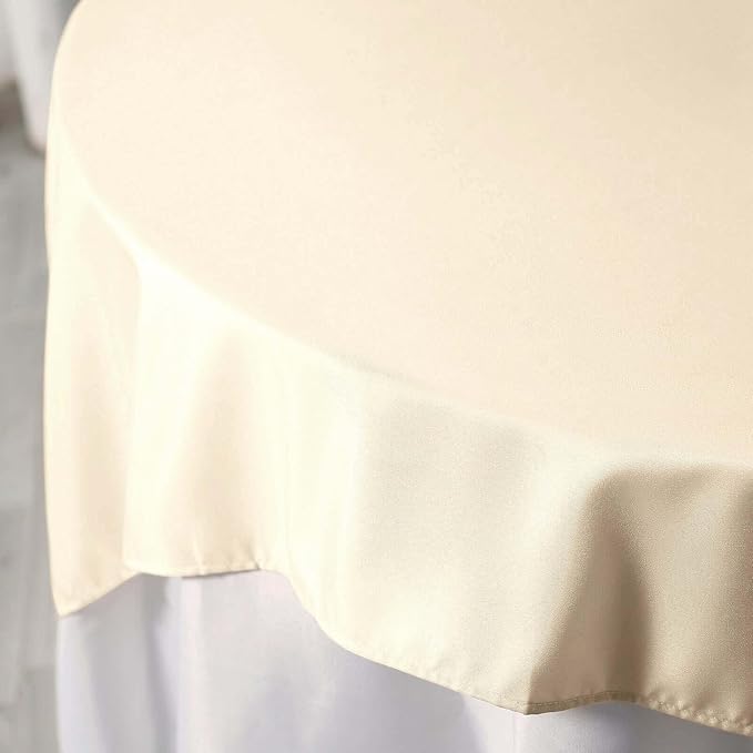 Efavormart 70" Square Linens Beige Wholesale Linens Polyester Square Linen - Image 5
