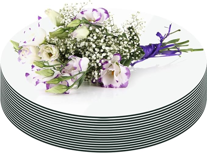 Round Mirror Centerpieces, Acrylic Circular Plates by Cunnikku