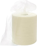 6" x 200 Yards Lvory Tulle Fabric Rolls, Lvory Spool Tulle Ribbon by GCVOPTON