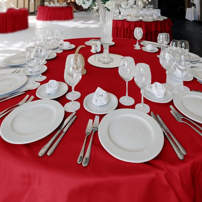 Fitable 6 Pack Red Round Table Clothes - Image 8