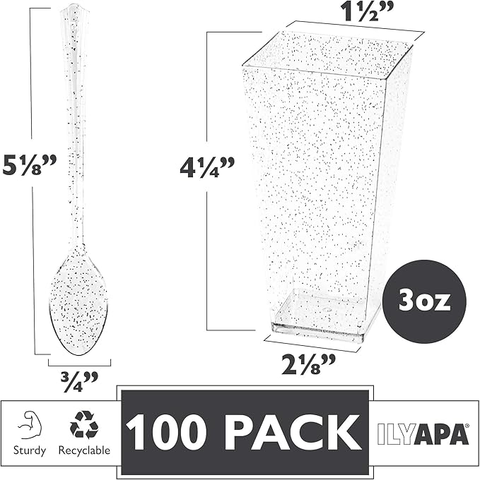Ilyapa 3oz Plastic Dessert Cups - Image 2