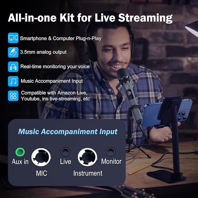 JYX Karaoke Machine with 2 Wireless Mics, PA System with Remote Control - Image 6