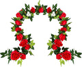 UKELER 2 Pack 14FT Artificial Rose Vines Red Flower Garland Artificial Rose by Ukeler