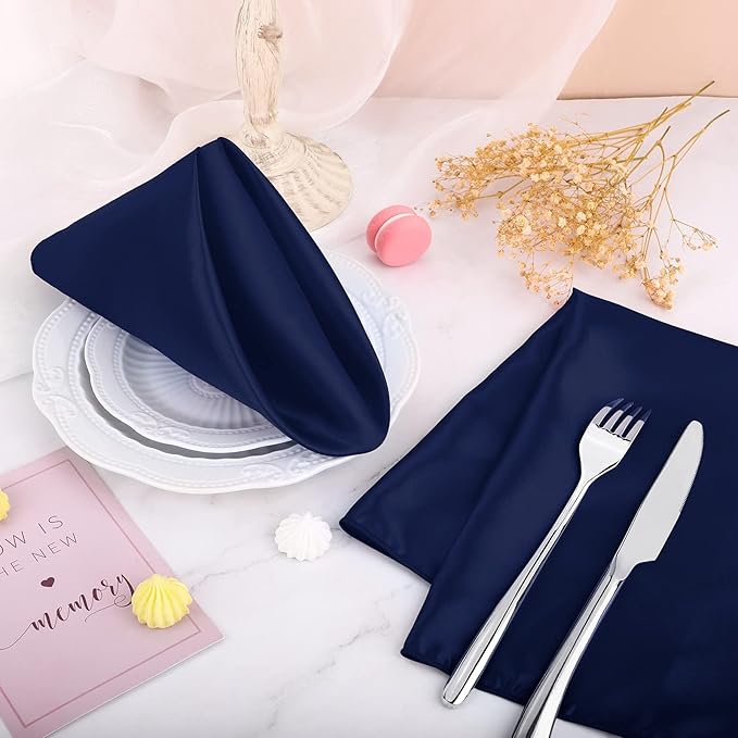 Aneco 16 Pack Square Satin Napkin Bright Silk Table Napkin Soft Smooth Fabric - Image 5