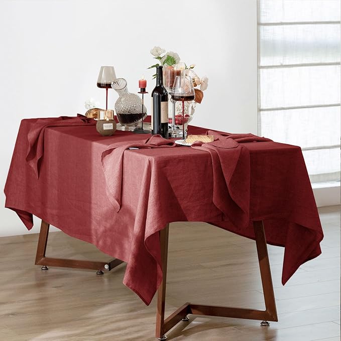 Talasily Linen Tablecloth 100% Pure Linen Table Cloth 60x120 Inches Rectangle - Image 2