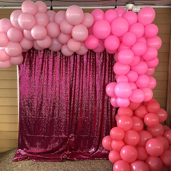 Sequin Backdrop Hot Pink 8ft x 8ft Glitter Photo Booth Backdrop - Image 5