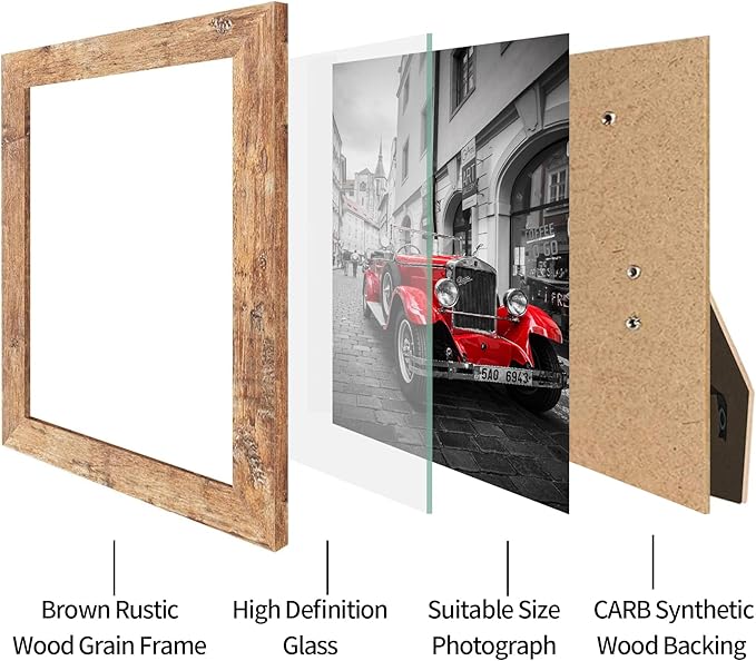 8x10 Picture Frame Set of 4, High Definition Real Glass 8 x 10 Photo Frames - Image 4