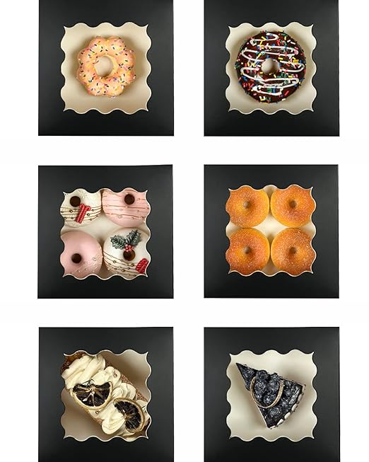 Bakepacker 100pcs Black Cookie Boxes 6x6x3 inches Easy Assemble Macaroon Pastry - Image 8
