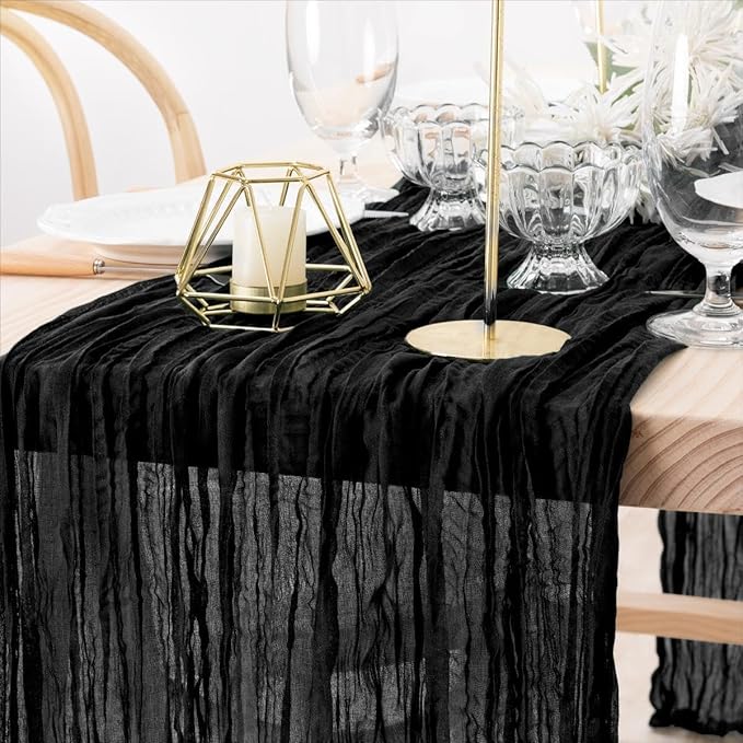 MLMW 10 Pack Halloween Table Runner Cheesecloth Black Boho Gauze Cheese Cloth - Image 3