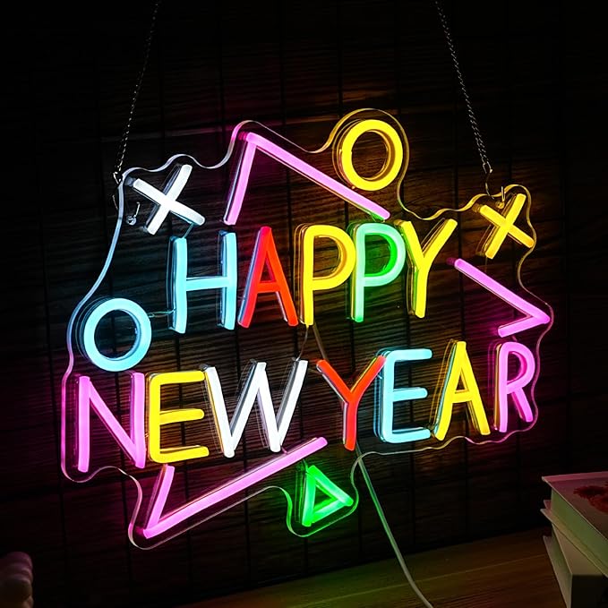 Happy New Year Neon Sign Exquisite And Beautiful New Year LED Light Up Sign - Image 2