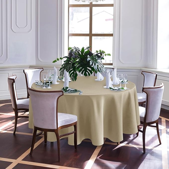 Biscaynebay Textured Fabric Round Tablecloths 90" - Image 3