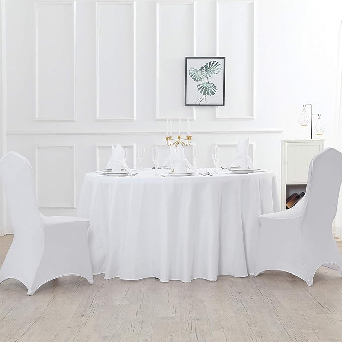 108 inch Round Tablecloth Washable Polyester Table Cloth Decorative Table Cover - Image 6