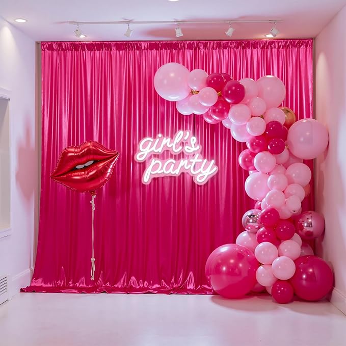 gogoparti 10x10FT Hot Pink Sequin Backdrop Curtain - Image 7