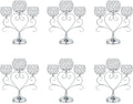 6 Pcs Silver 3-Arm Heart Tea Light Candle Holder by kehail