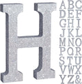 TONIFUL 8 Inch Silver Glitter Letter H Table Centerpiece A-Z Silver Birthday by TONIFUL