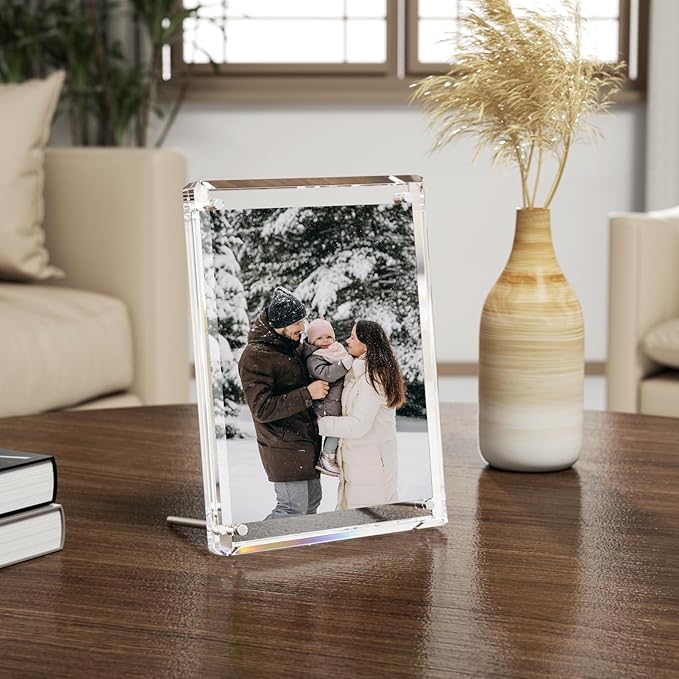 NIUBEE 4x6 Acrylic Picture Frames, Diamond Edge Design, 1 Pack Portrait or - Image 4
