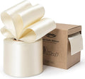 Ivory Satin Ribbon Double-Faced Wired Ribbons by Keypan