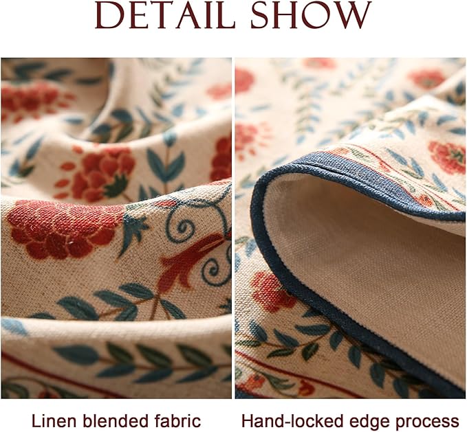 patdrea Designer Vintage Bright Farmhouse Linen Table Runner 102 Inch Long - Image 4