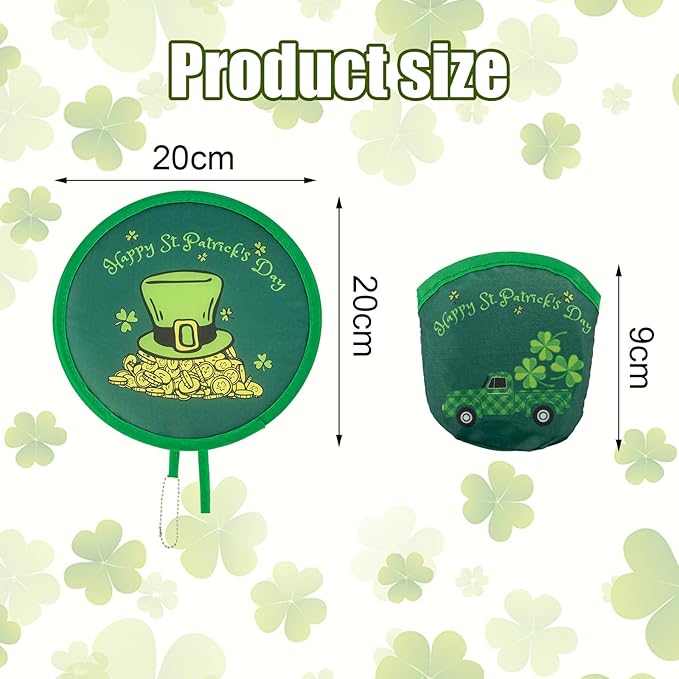4 Styles St. Patrick's Day Round Foldable Hand Fan Foldable Fan Handheld - Image 2