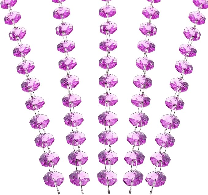 PATIKIL 14 mm Crystal Garland Strands, 98.4 Ft Acrylic Octagon Chandelier Bead by PATIKIL