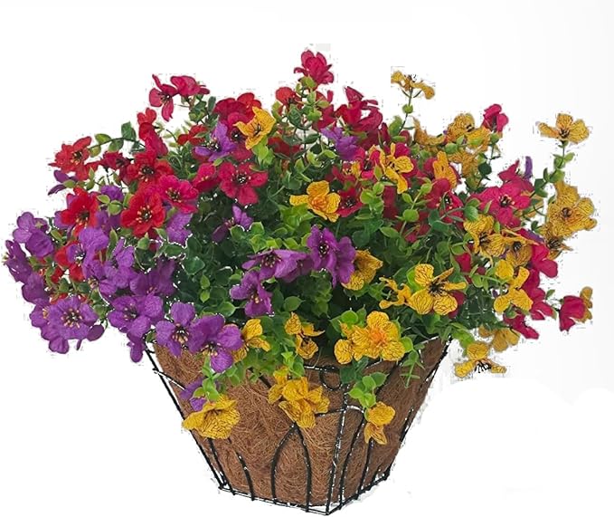 Faux Flower Daisy with Eucalyptus Leaves Fake Plants Greenery Boxwood Outdoor - Image 3
