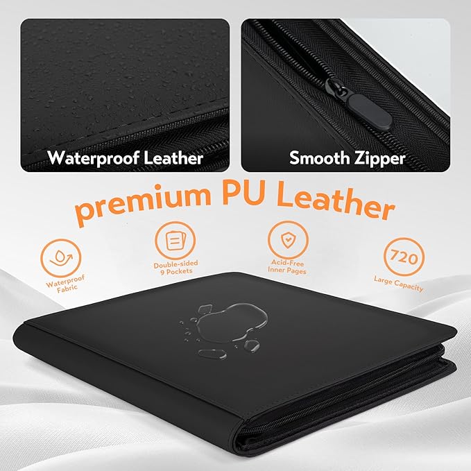 SMYV 12 Pocket Trading Card Binder, Premium PU Cover Card Binder - Image 4