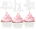 Sotpot 24PCS He Asked She Said Yes Cupcake Toppers by Sotpot