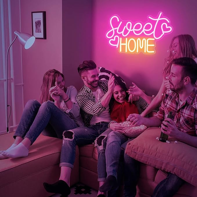 Sweet Home Neon Sign for Wall Decor, 15.7x9.8 inch USB Powered Home Sweet Home - Image 4