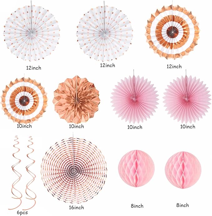 Rose-Gold Pink-White Graduation Party-Decorations - Image 2